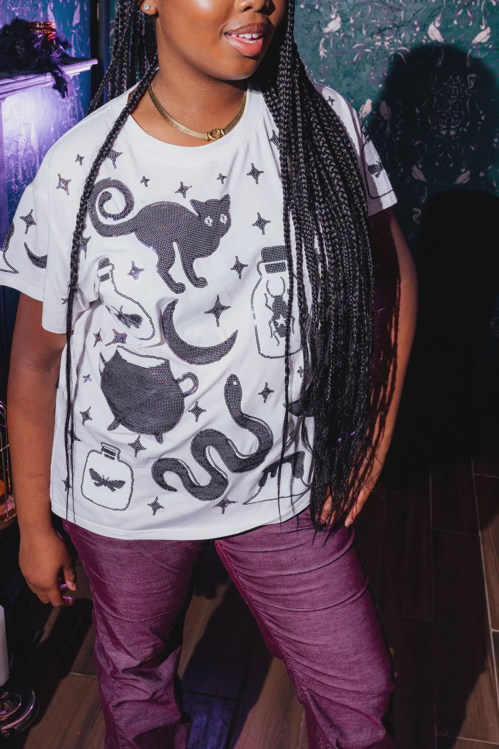 White & Purple Halloween Tee