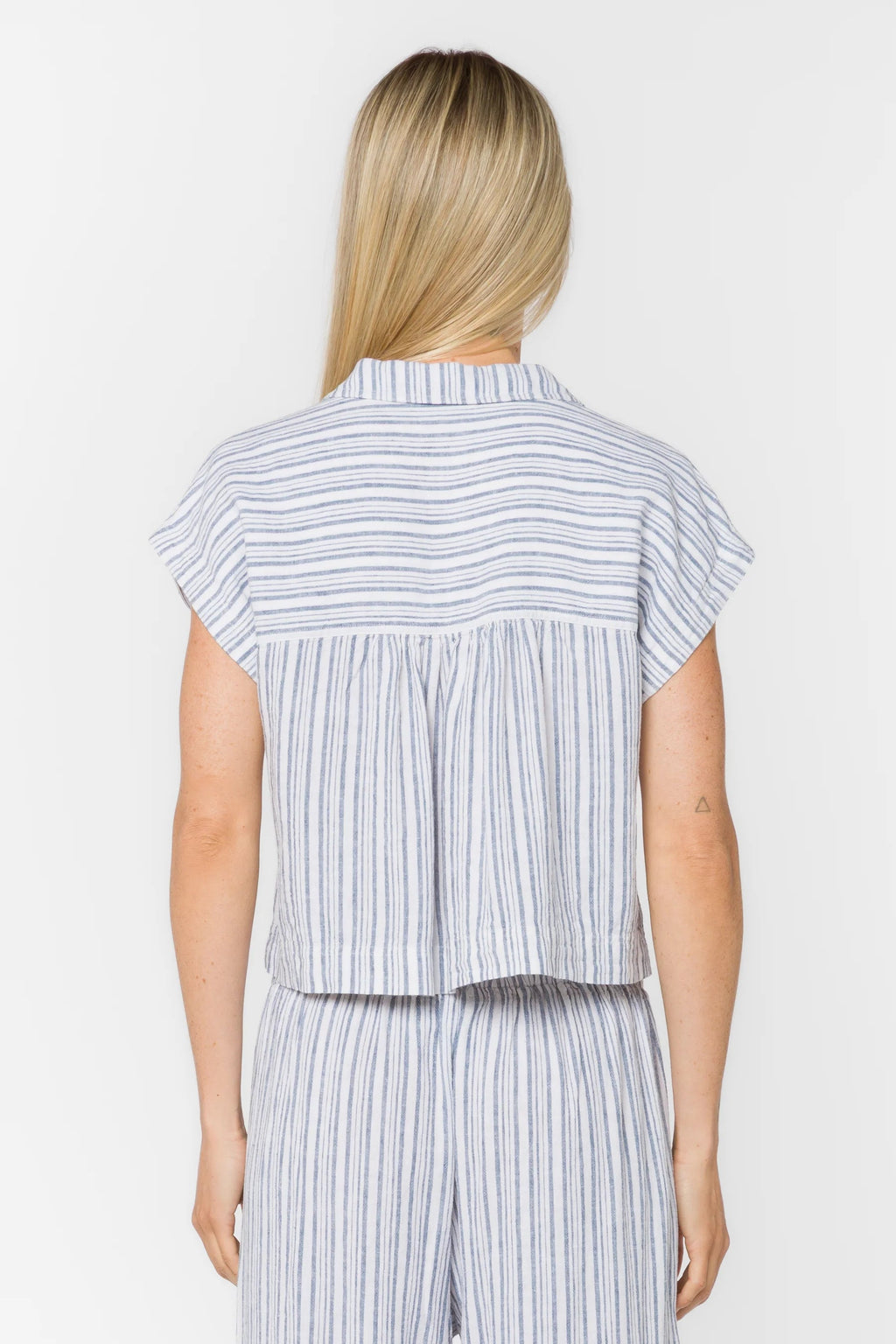 Lucky Top - Washed Blue Stripe