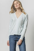 Drop Shoulder V-neck