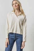 Long Sleeve Drop Shoulder Polo