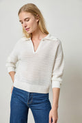 Scalloped Collar Sweater : White