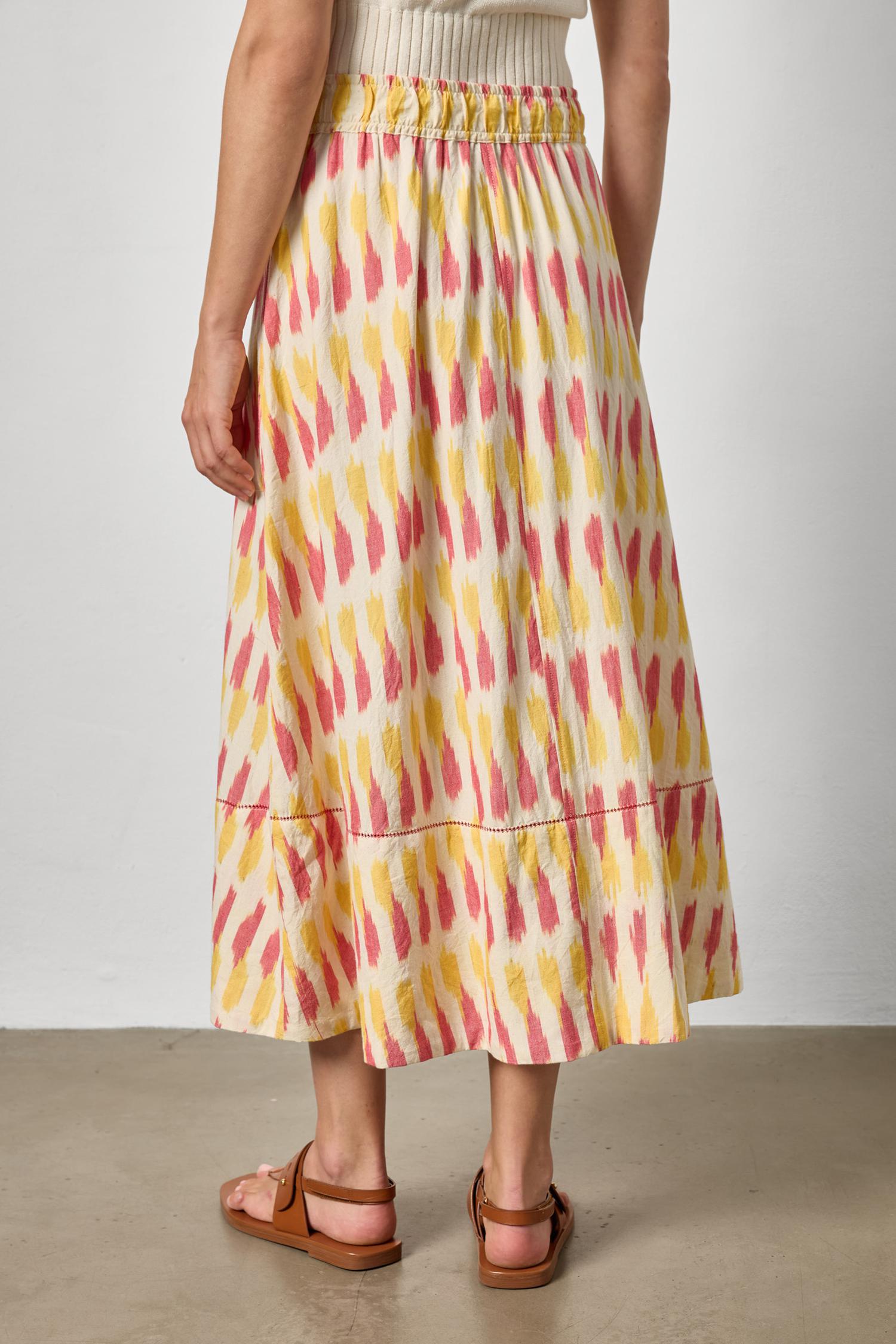 Ikat Long Skirt in Taffy Ikat