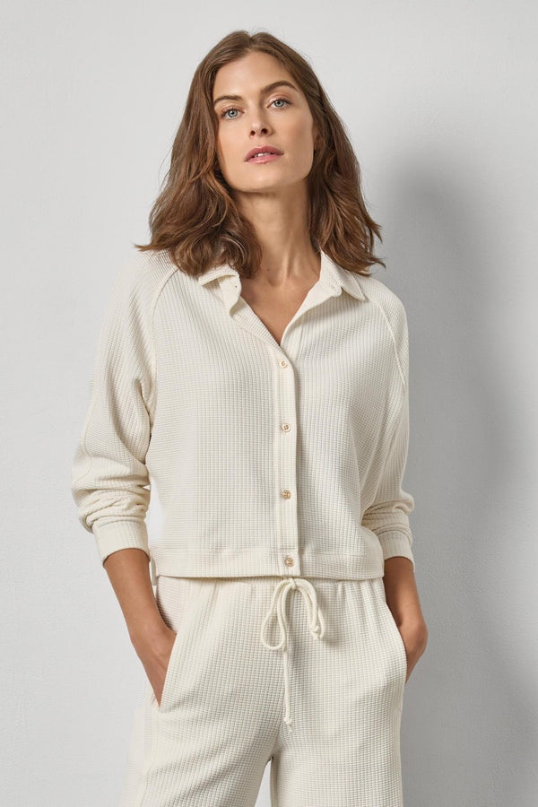 Easy Raglan Button Down - Ecru