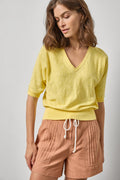 Dolman V-Neck Sweater : Lemon