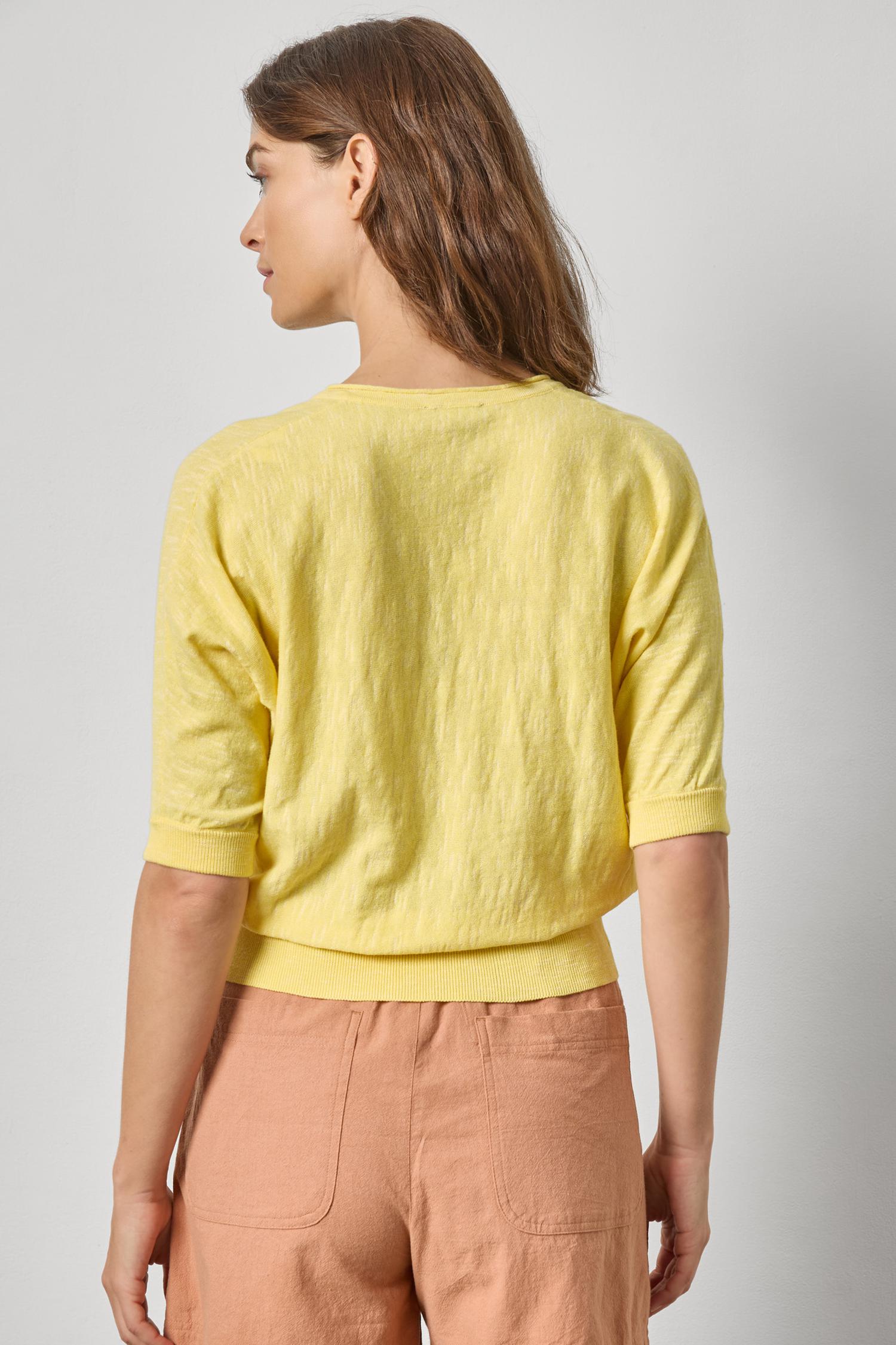 Dolman V-Neck Sweater : Lemon