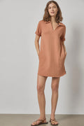 Raw Hem Terry Dress - Carob