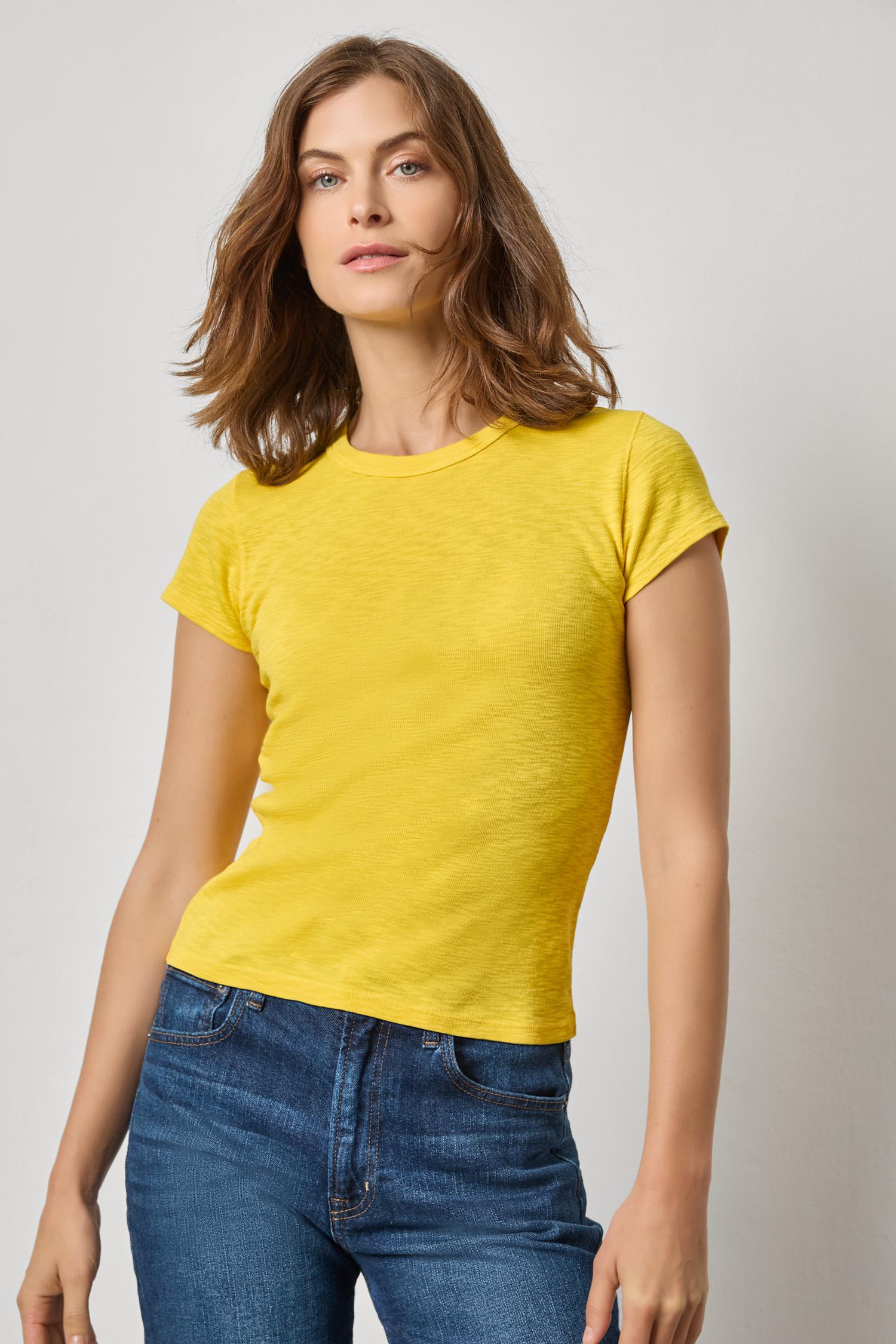 Ribbed Slub Crewneck Tee : Sunflower