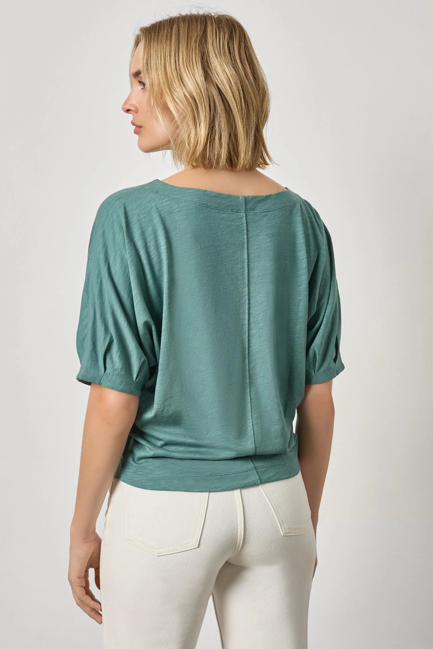Darted Sleeve Dolman Wedge in Eucalyptus