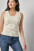 Vintage Side Pleat Tank in Oyster