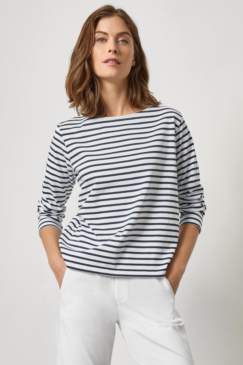 Easy Boatneck in Navy Stripe