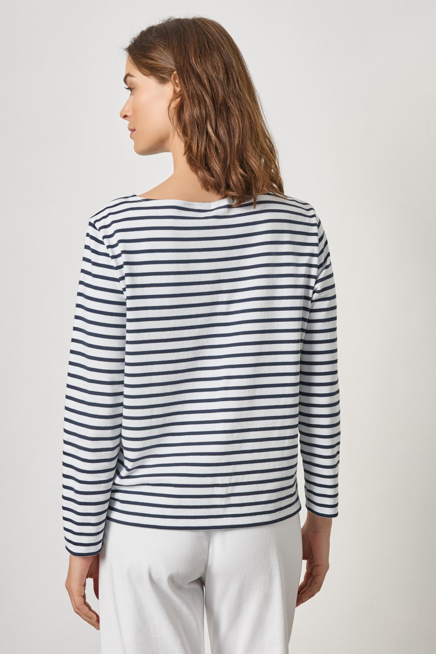 Easy Boatneck in Navy Stripe