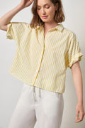 Striped Oversized Button Down Dolman : Sunflower Stripe