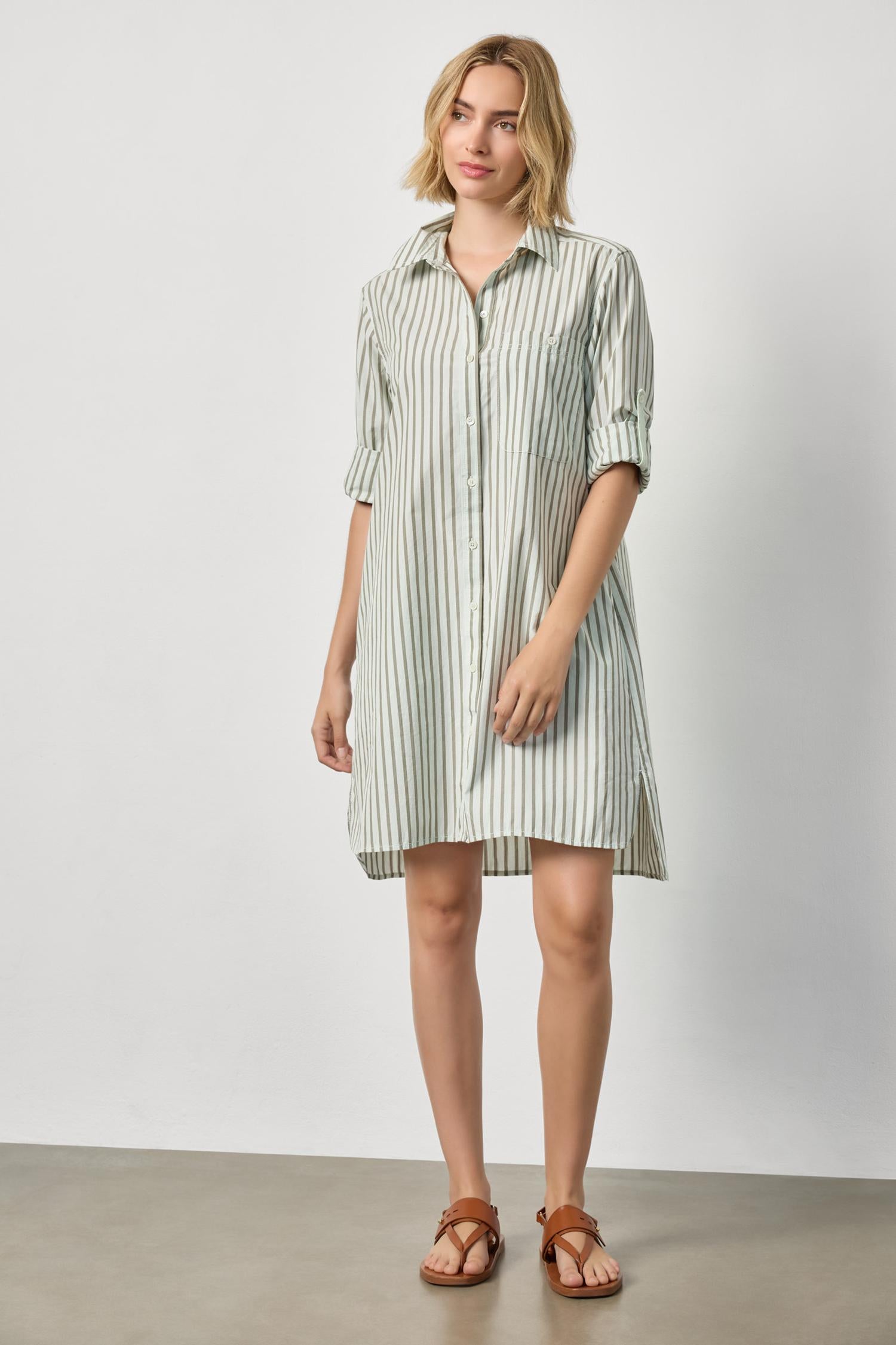 Striped Shirt Dress : Pool Stripe