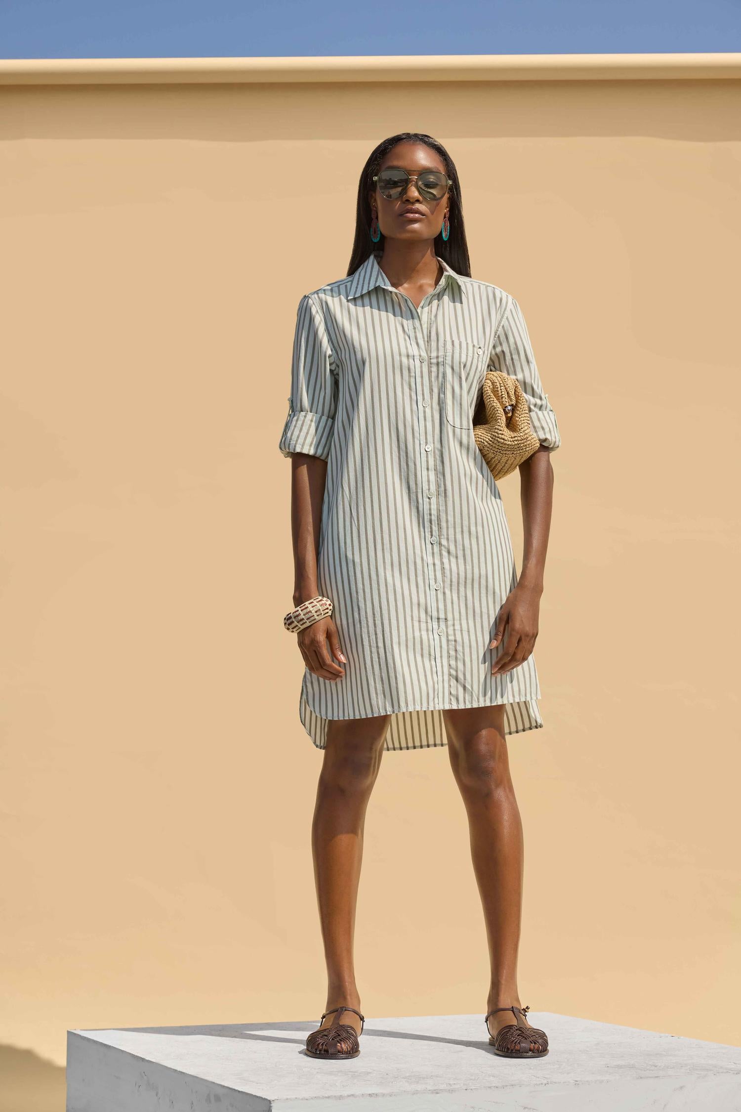 Striped Shirt Dress : Pool Stripe