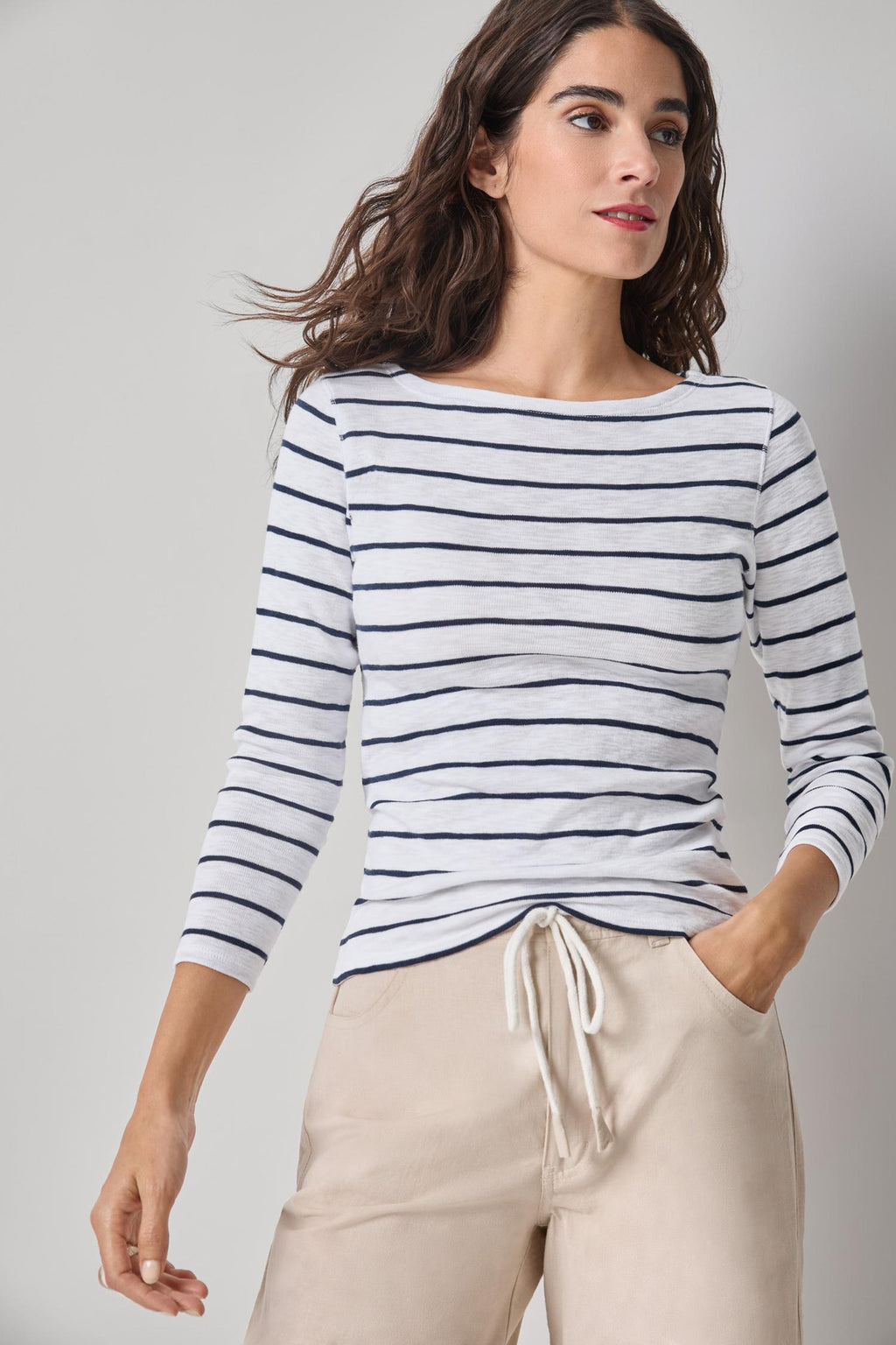 Striped Boatneck in Navy Stripe