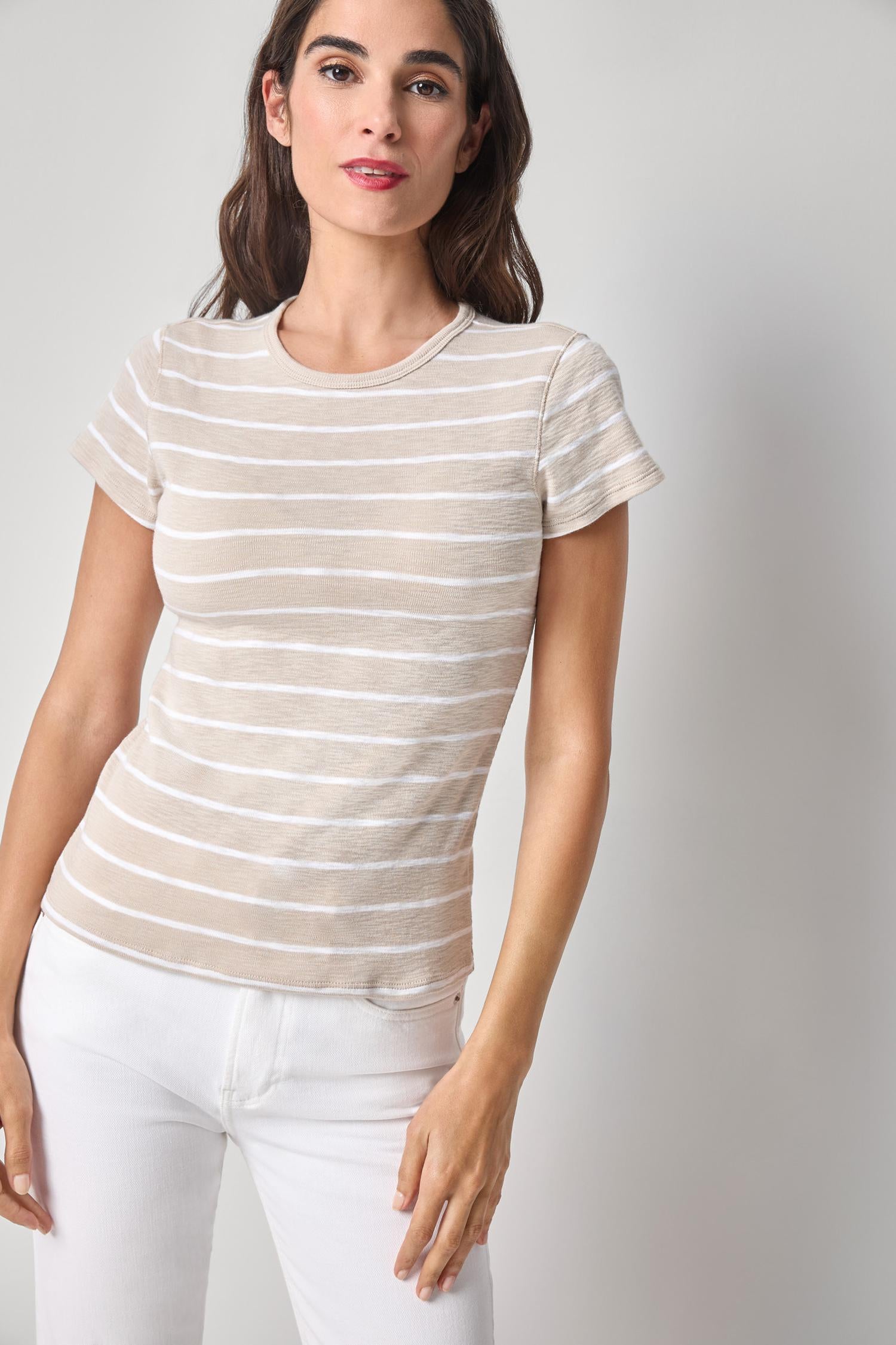 Striped Short Sleeve in Bamboo Stripe