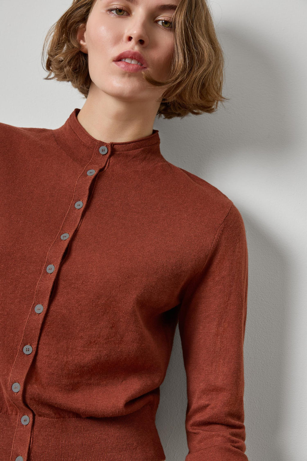 Funnel Neck Cardigan : Maplewood