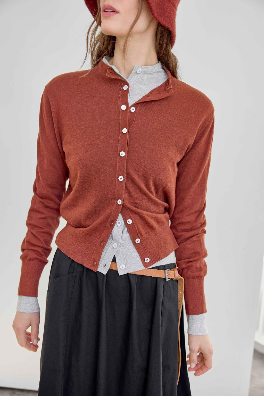 Funnel Neck Cardigan : Maplewood