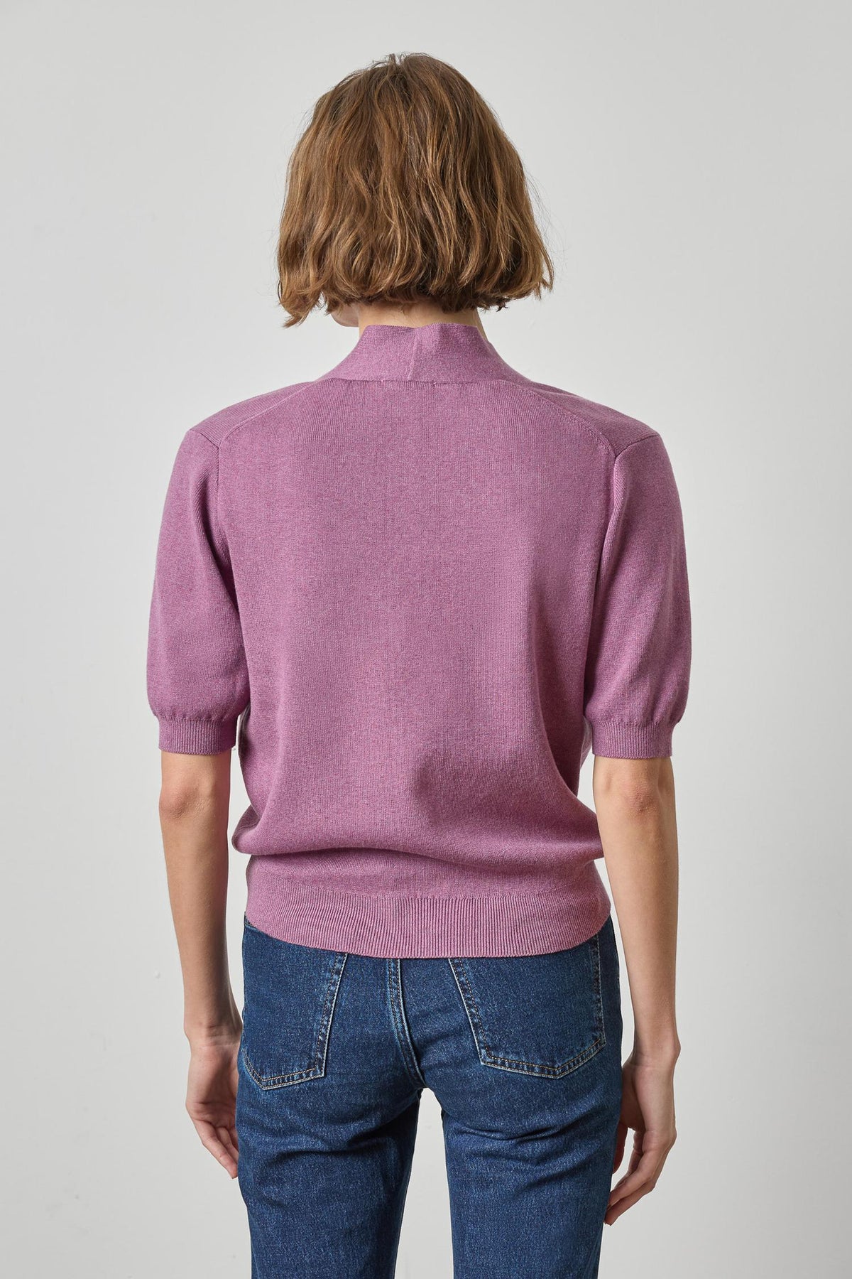 V-Neck Elbow Sleeve Sweater : Dewberry