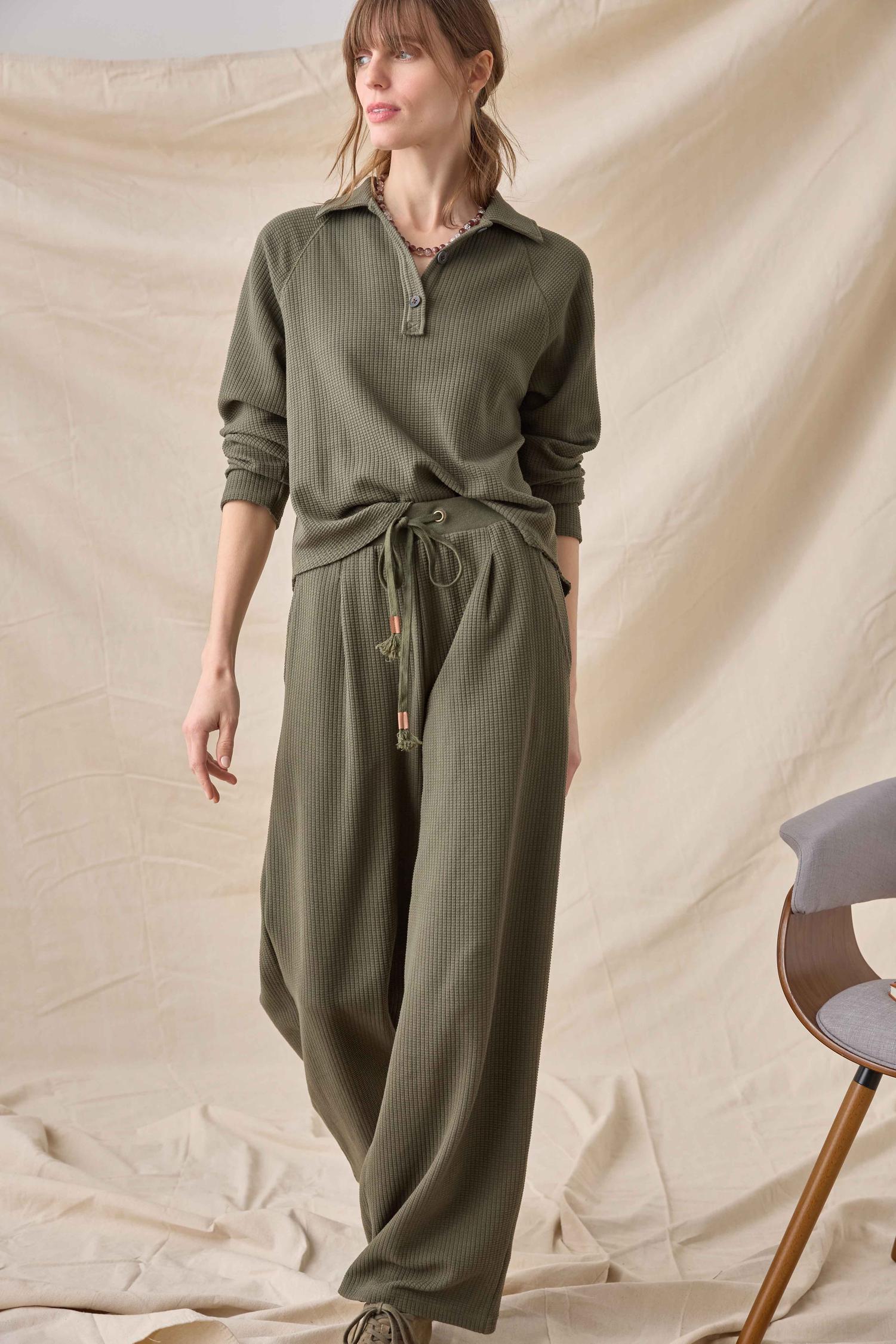 Full Length Pleated Pant : Olive
