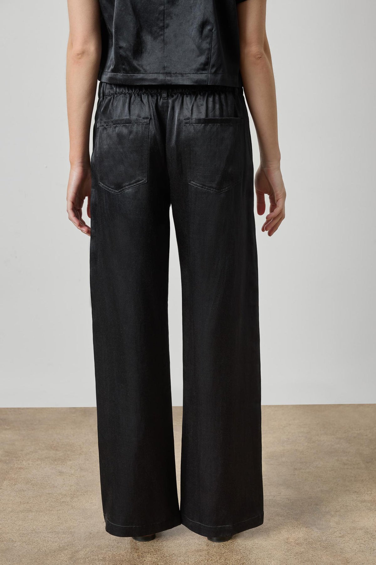Slub Woven Pant in Black
