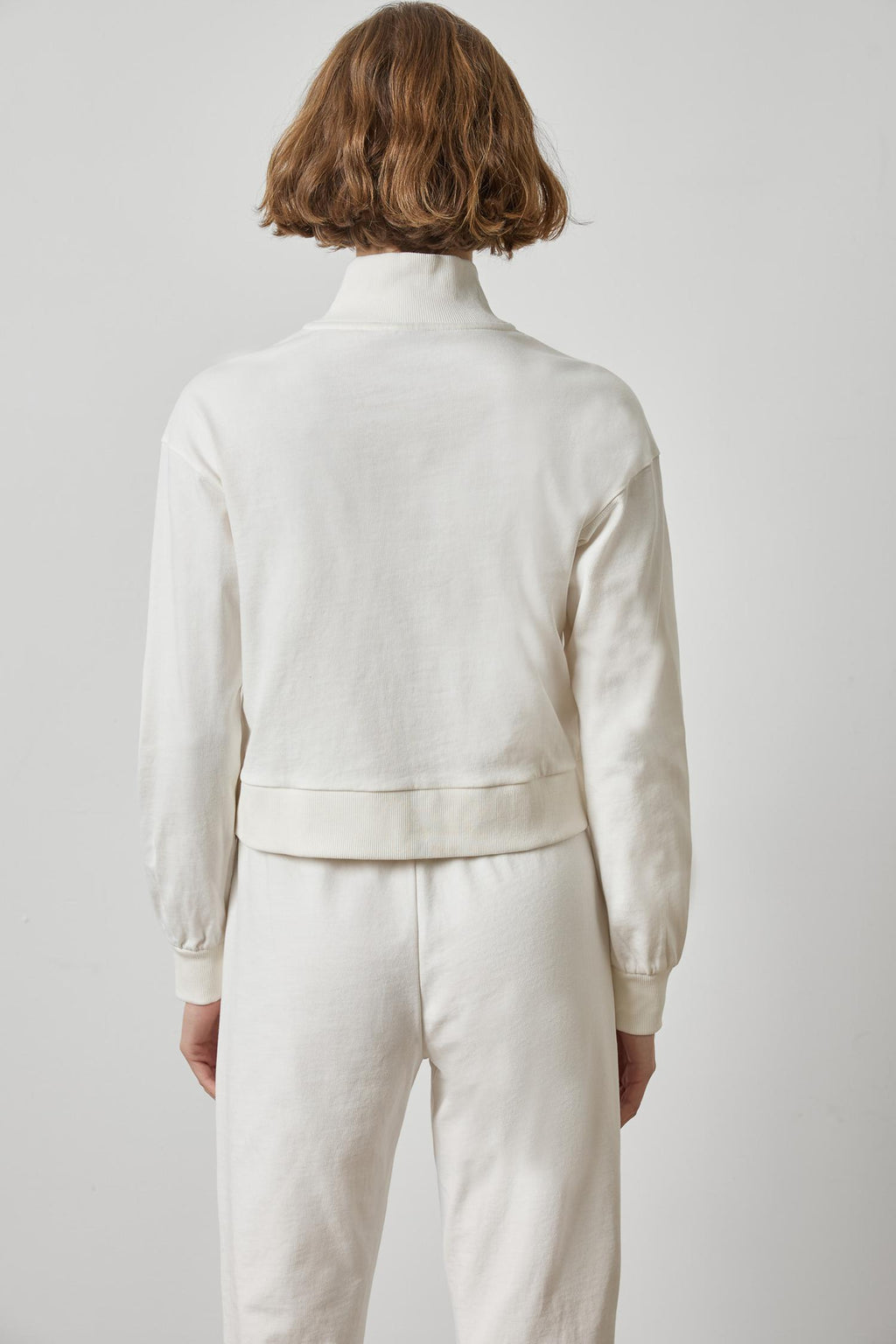 Mock Neck Cardigan In Chalk