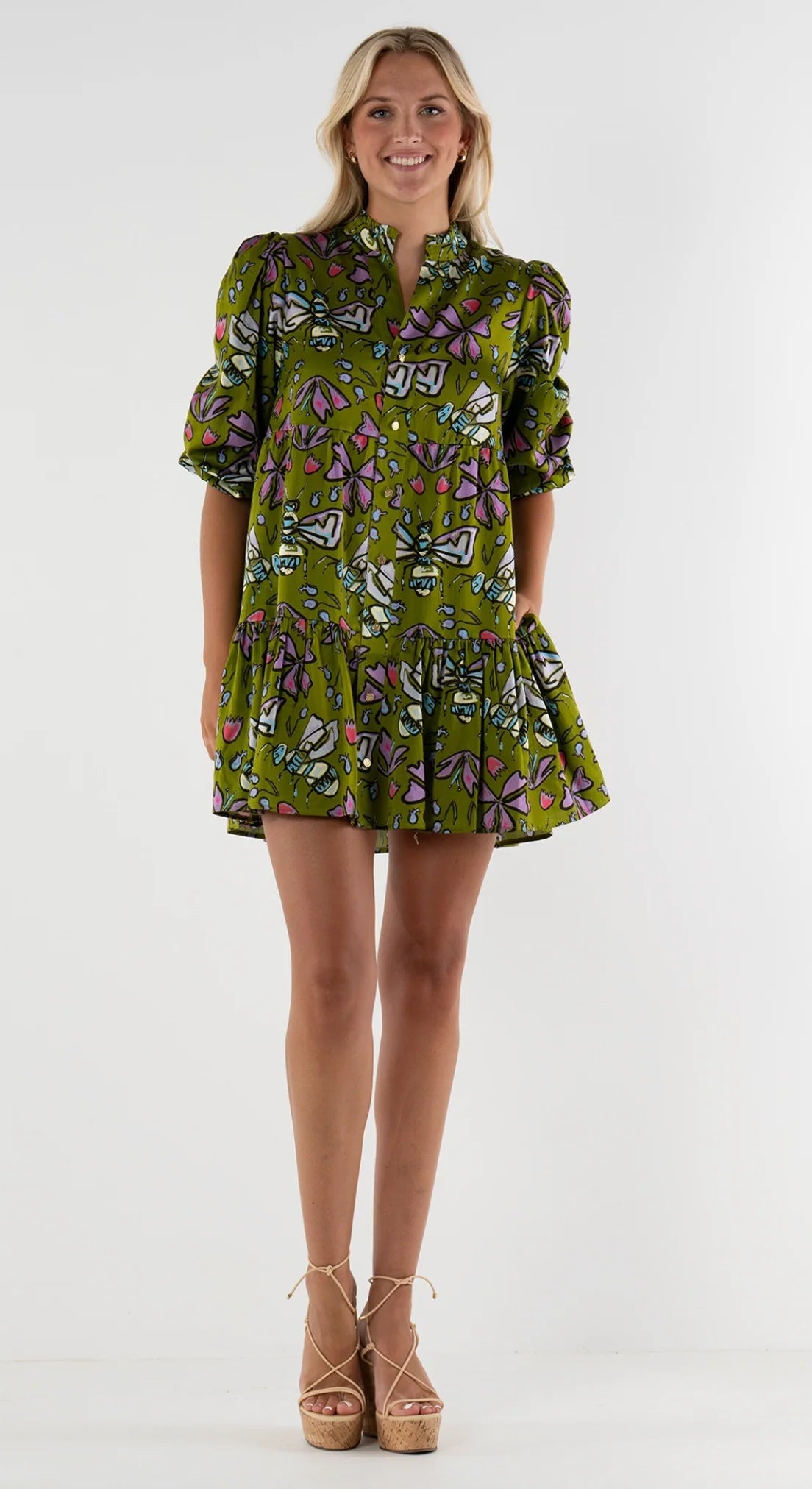 Sadie Dress Dutch Bee Silk Cotton