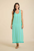Positano Midi Tank Dress - Blue/Green Cabana Stripes