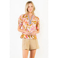 Ruffled Sleeve Floral V-Neck Top