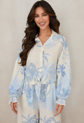 Tropical Palm Button Down Top