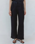 Beach Pant with Lattice Stripe Black