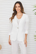 Linen Blazer White