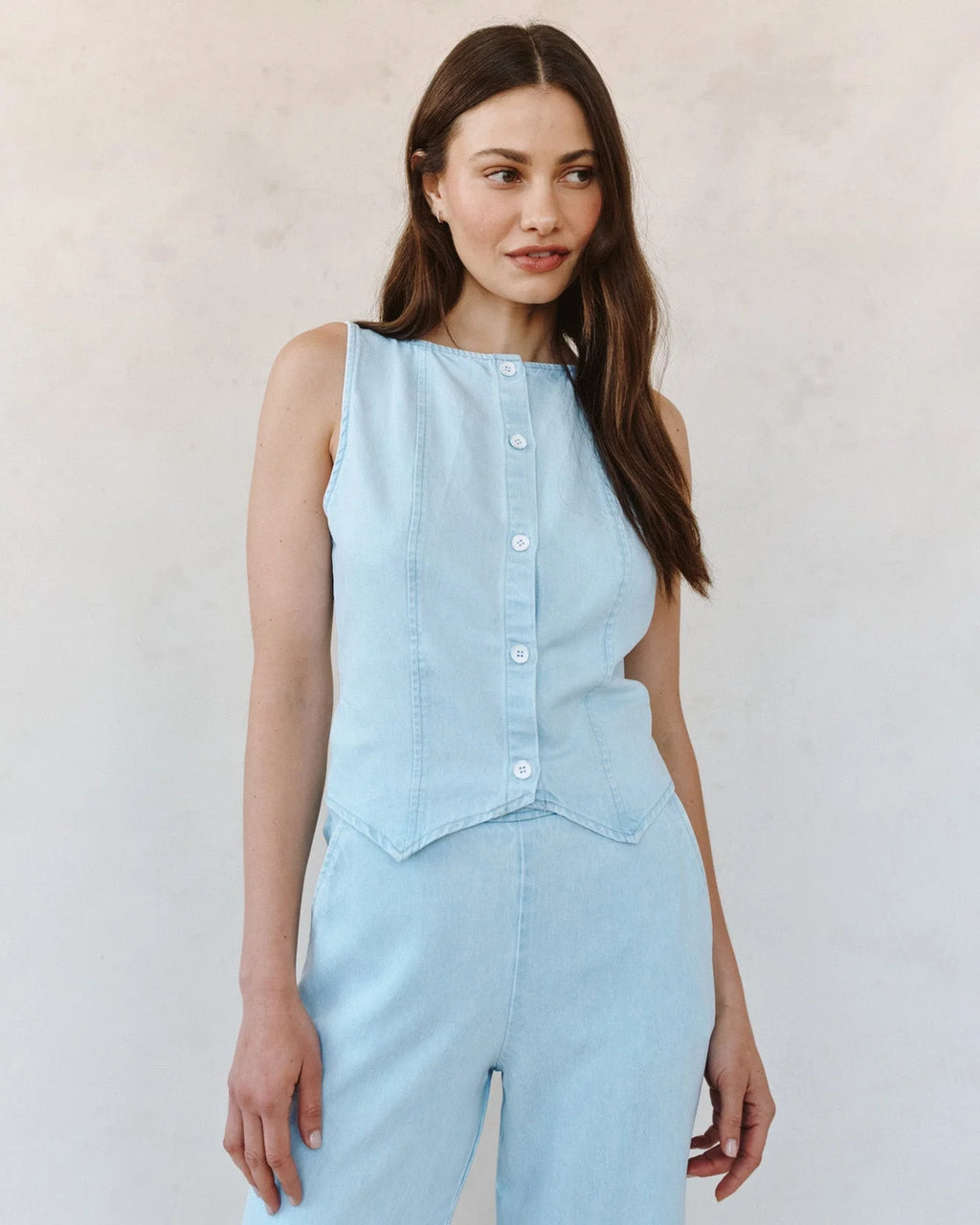 Boatneck Seamed Vest