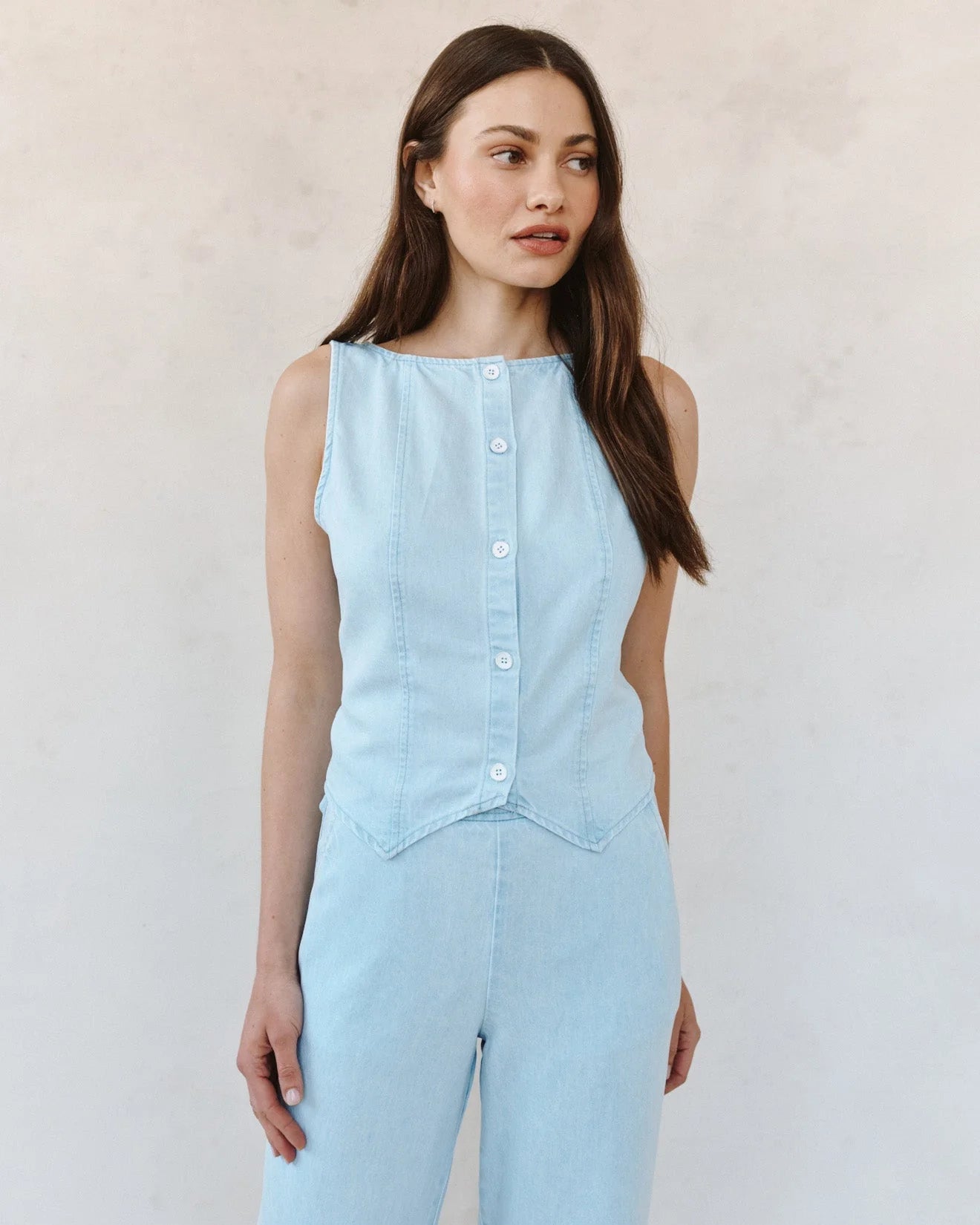 Boatneck Seamed Vest