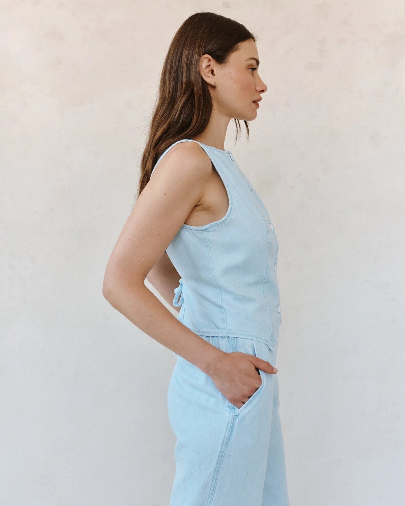 Boatneck Seamed Vest