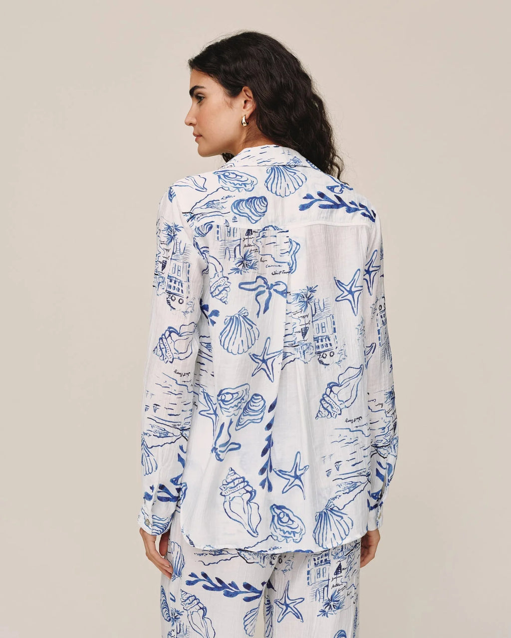 Classic Button Down Riviera Print