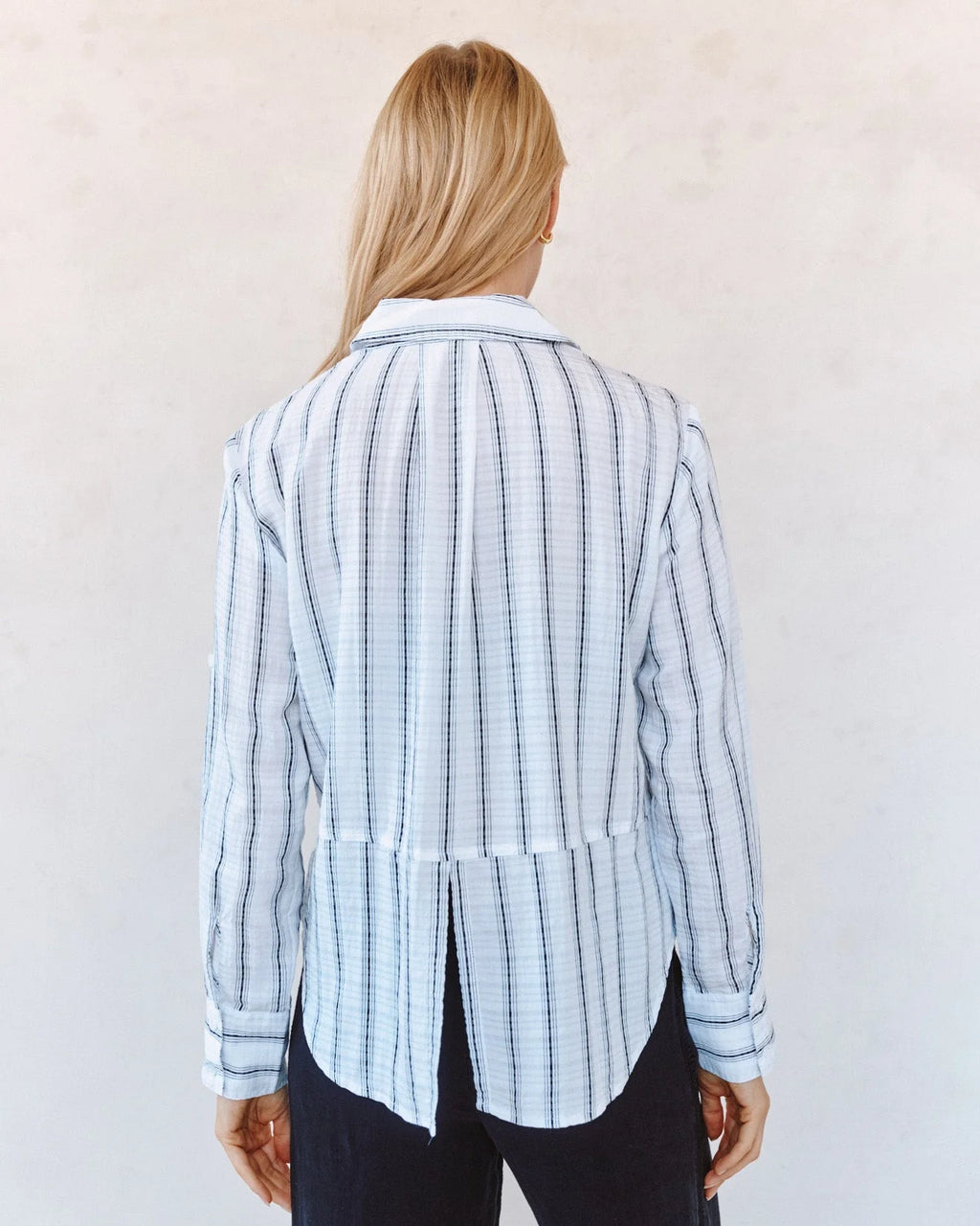 Clean Split Back Button Down Stripe