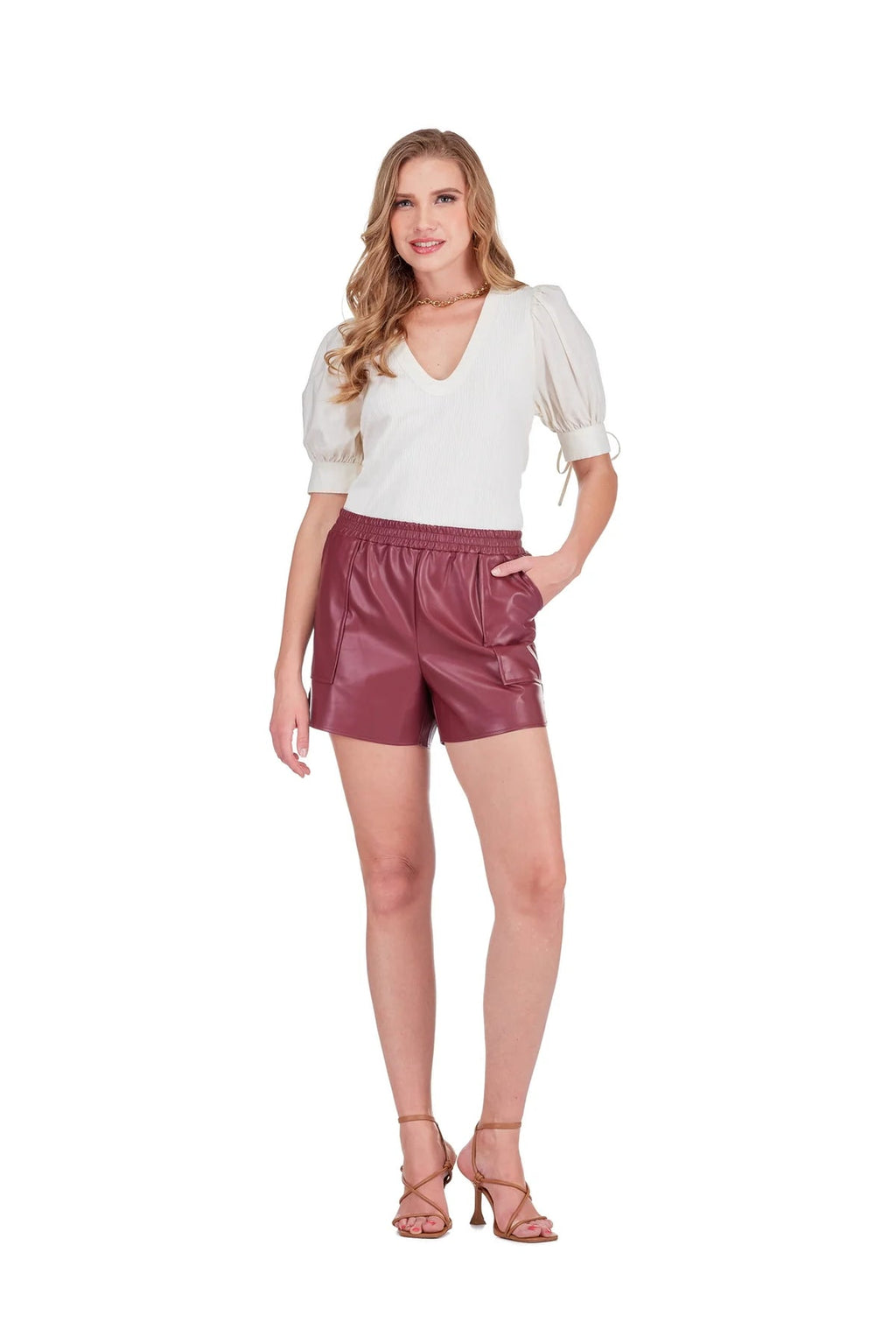 Contrast U Neck Knit Top