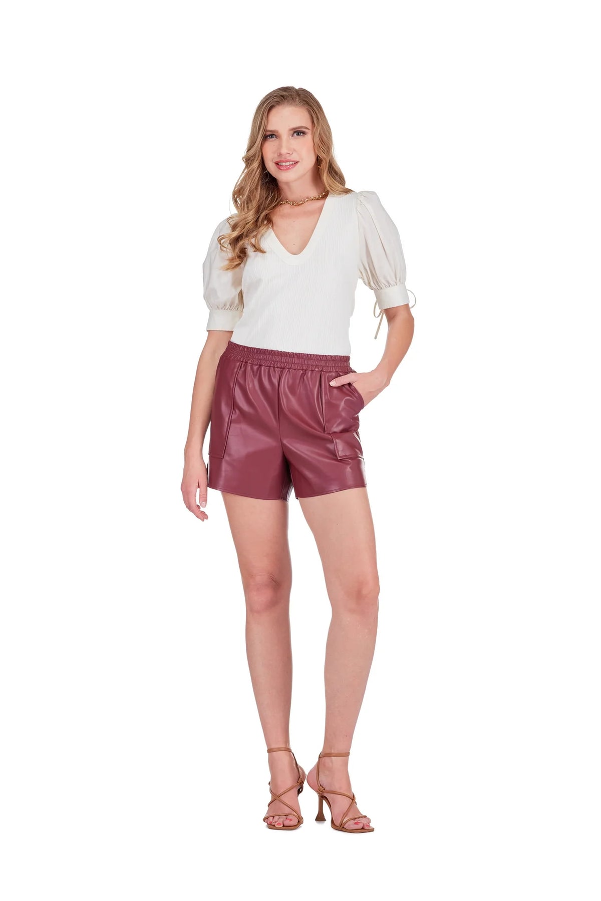 Contrast U Neck Knit Top