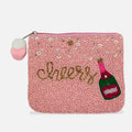 Pink Cheers Beaded Pouch