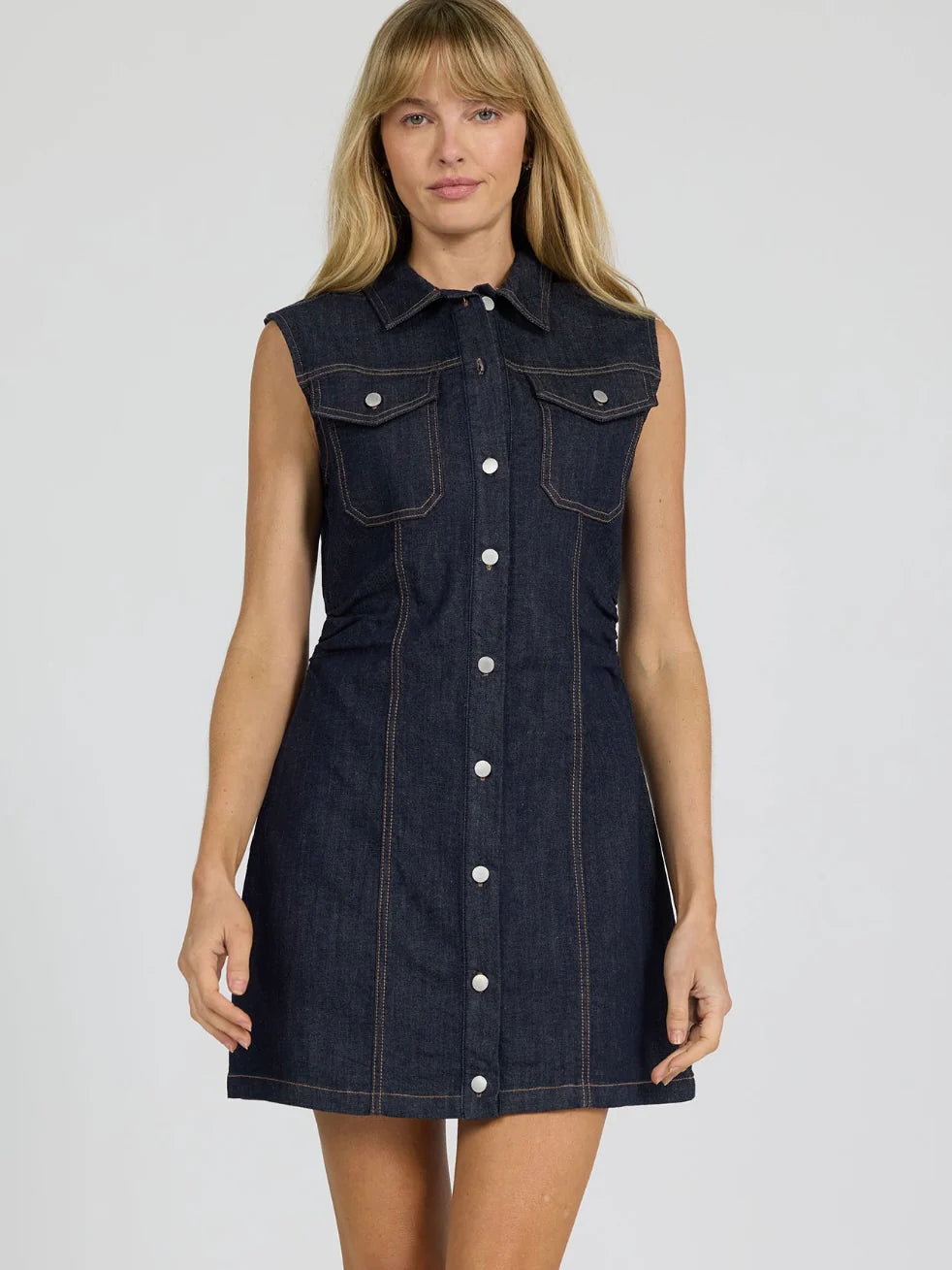 Saira Dress in Dark Denim