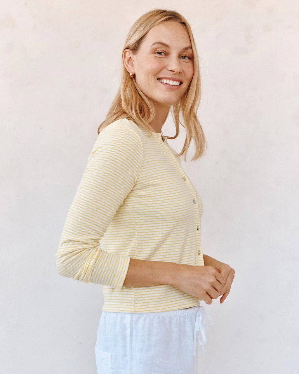 Fitted Cardigan Lemon Meringue