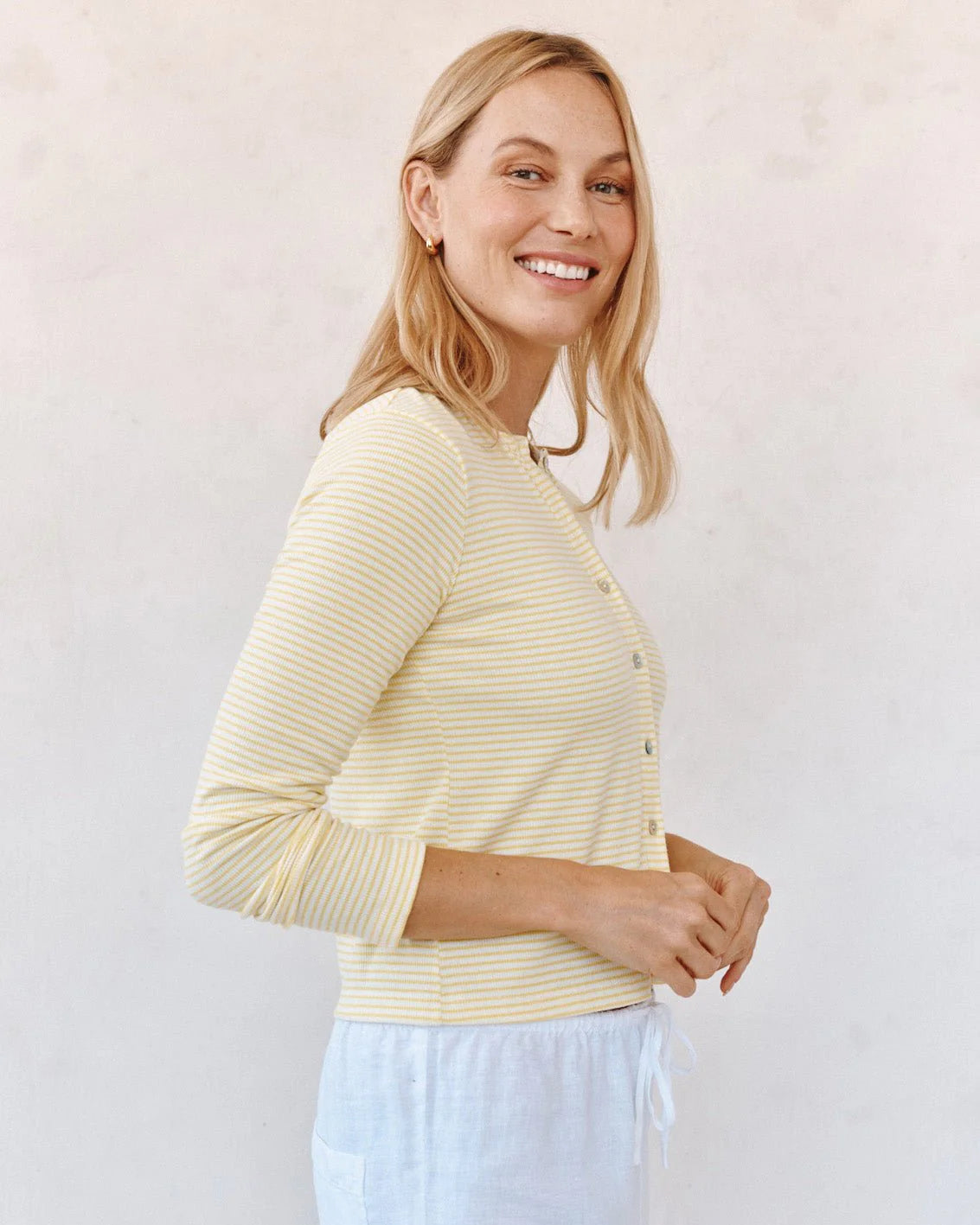 Fitted Cardigan Lemon Meringue