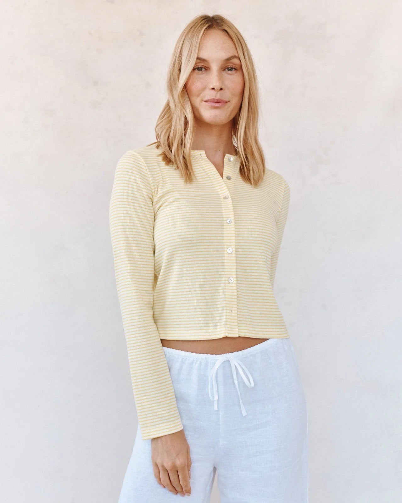 Fitted Cardigan Lemon Meringue
