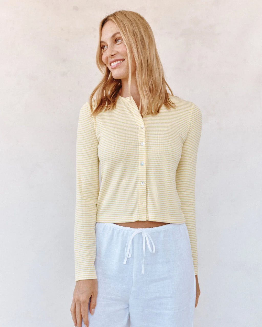 Fitted Cardigan Lemon Meringue