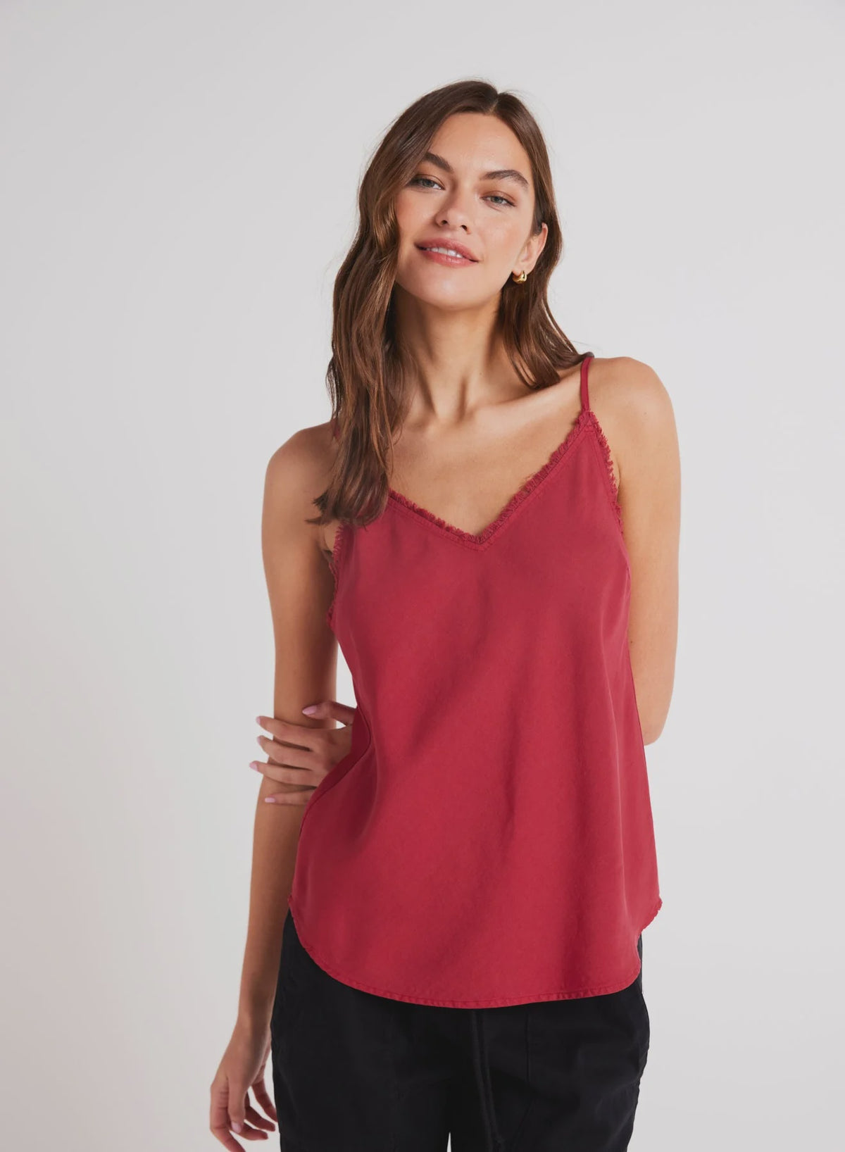 Frayed Cami Ruby Red