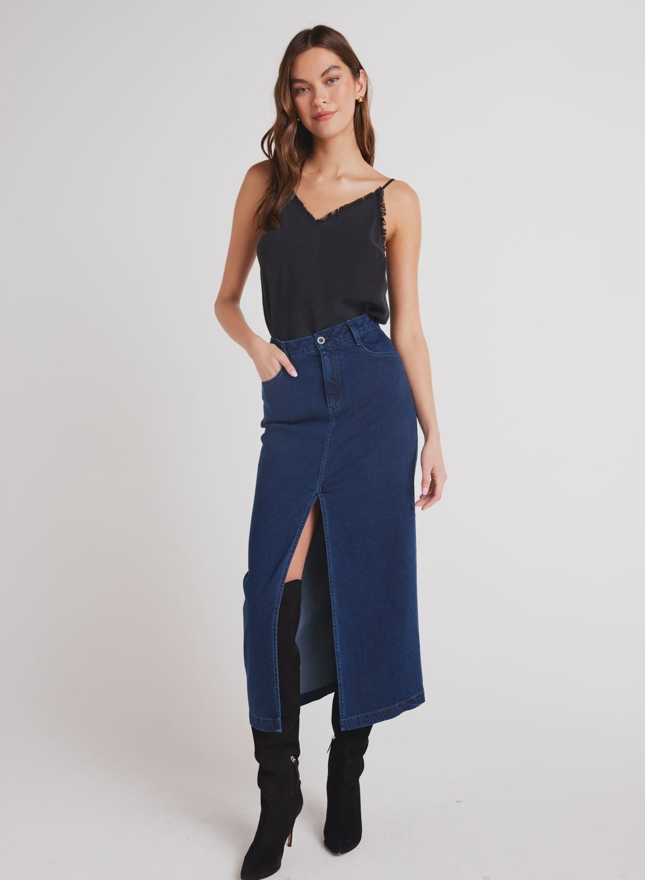 Gia Front Slit Maxi Skirt