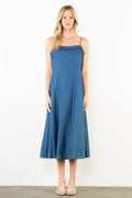 Thin Strap Denim Midi dress