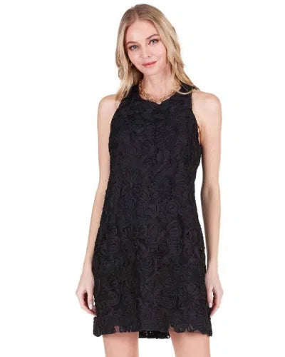 Joy Joy Black Flower Sleeveless Dress