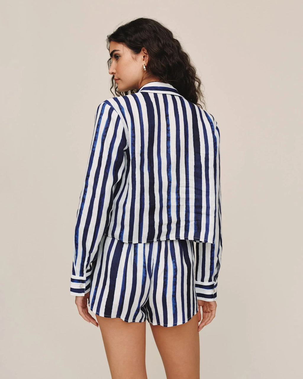 Long Sleeve Crop Shirt Painted Tides